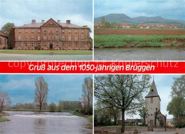 Brueggen Leine Schloss Panorama Leinepartie Kirche