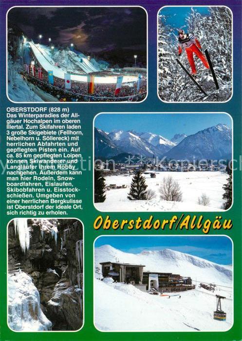 Oberstdorf Sprungschanze Skispringer Panorama Seil