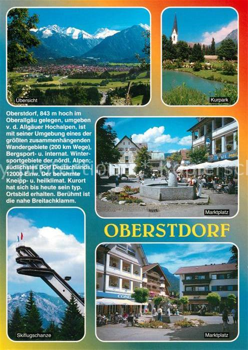 Oberstdorf Panorama Kurpark Marktplatz Skiflugscha