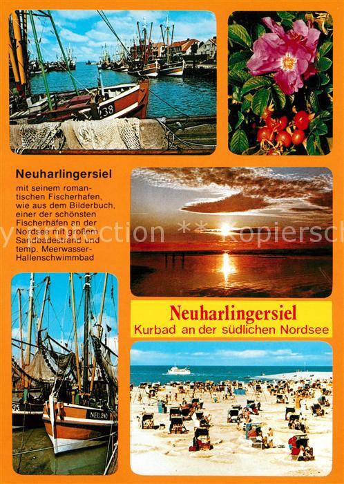 Neuharlingersiel Fischereihafen Sonnenuntergang Strandpa