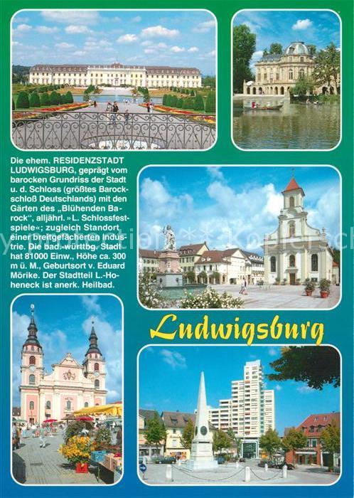 Ludwigsburg Wuerttemberg Schloss Schwanenteich Kirche Marktplatz