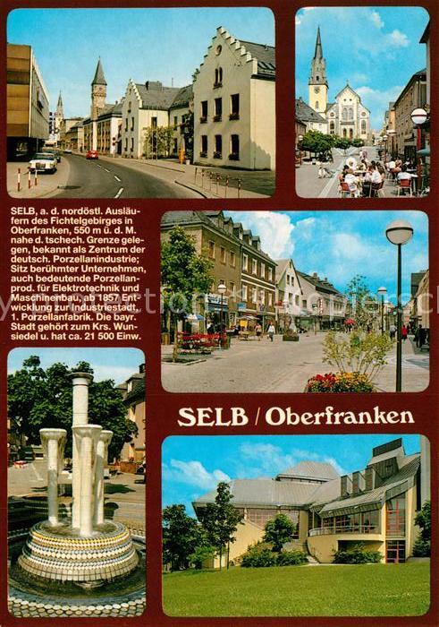 Selb Strassenpartie Kirche Fussgängerzone Br