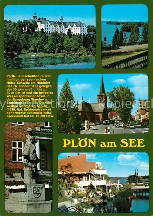Ploen See Schloss Strassenpartie Brunnen Strandho
