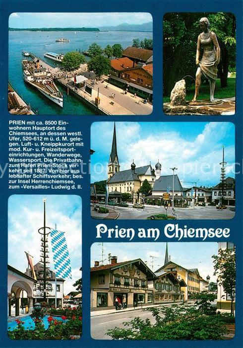 Prien Chiemsee Fliegeraufnahme Statue Kirche Maibaum S