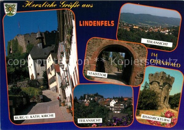 Lindenfels Odenwald Burg Kath Kirche Stadttor Teilansichten