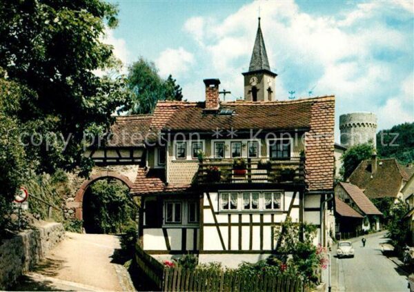 Lindenfels Odenwald Stadttor mit Blick zur Kirche