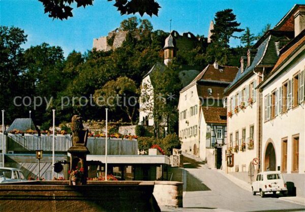 Lindenfels Odenwald Teilansicht mit Burgruine