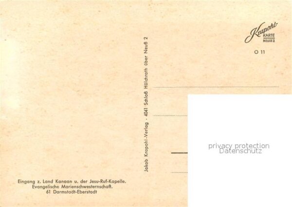 Eberstadt Darmstadt Eingang Land Kanaan mit Jesu Ruf Kapell – Bild 2