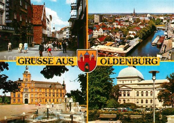 Oldenburg Niedersachsen Fussgängerzone Panorama Schloss Staatst
