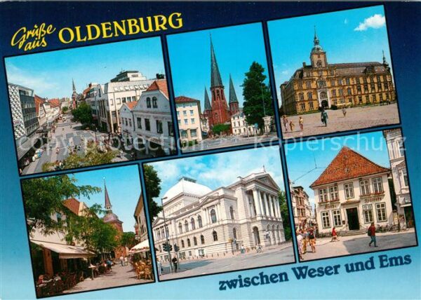 Oldenburg Niedersachsen Strassenpartie Lambertikirche Schloss L