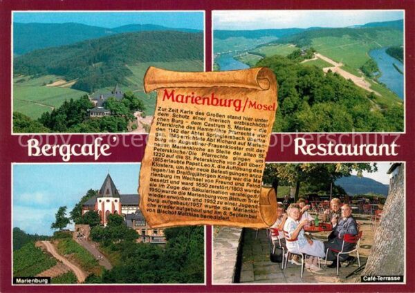 Zell Mosel Marienburg Fliegeraufnahme Cafe Terrass