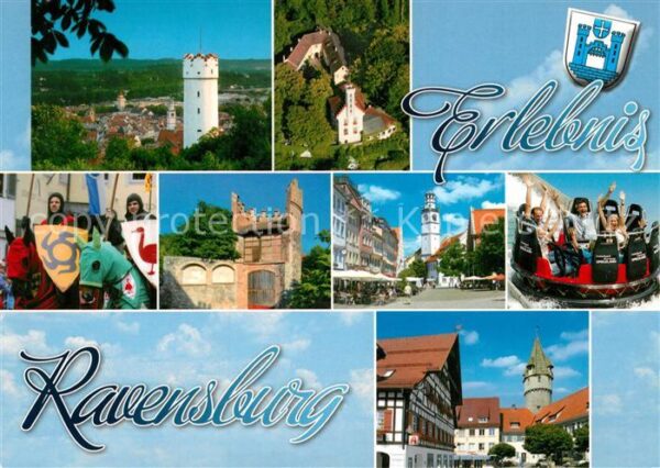 Ravensburg Wuerttemberg Panorama Burg Marktplatz Kirchen Blutfr