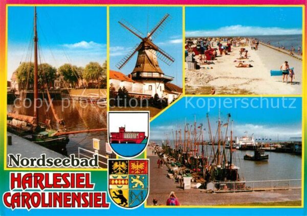 Carolinensiel-Harlesiel Ostfriesland Fischkutter Windmühle Strand Hafen