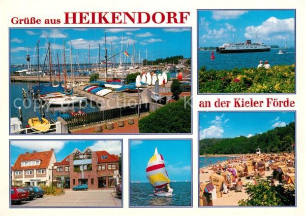 Heikendorf Hafenpartie Ozeandampfer Segelboot Stra