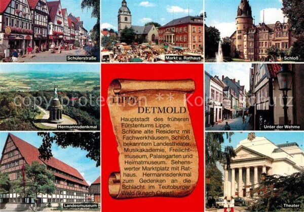 Detmold Schulerstrasse Markt und Rathaus Schlos