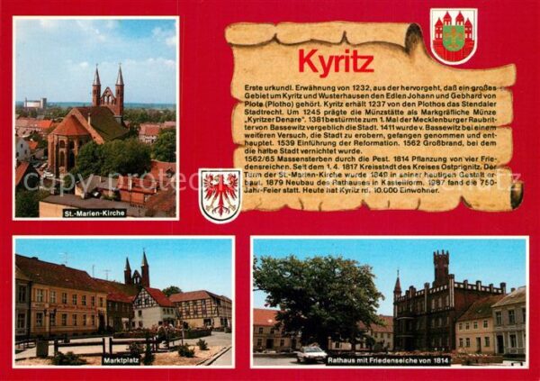 Kyritz Brandenburg St Marien Kirche Marktplatz Rathaus mit