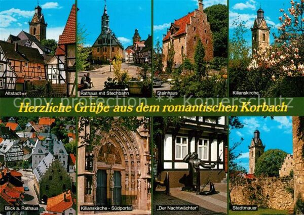 Korbach Altstadt Rathaus mit Stechbahn Steinhau
