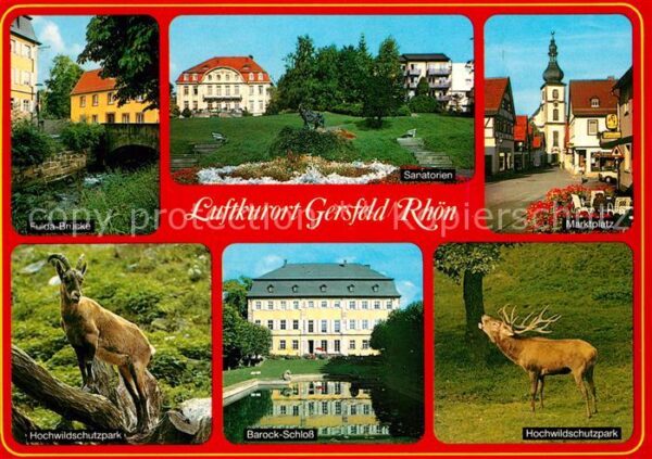 Gersfeld Rhoen Fulda Brücke Sanatorium Marktplatz Hoch