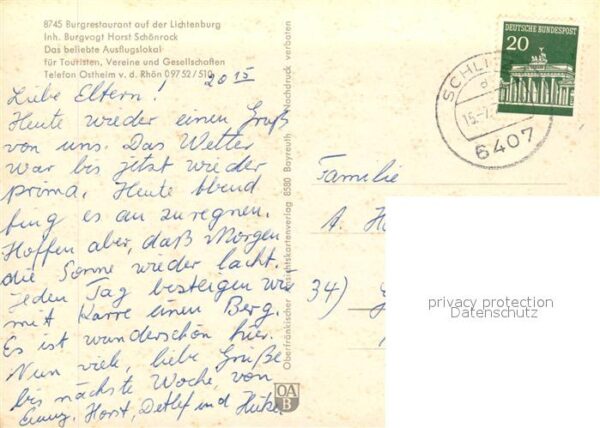 Ostheim Rhoen Burgrestaurant auf der Lichtenburg Flie – Bild 2