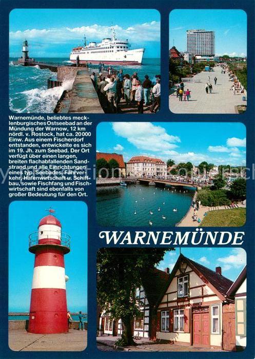 Warnemuende Ostseebad Mole Fahrgastschiff Promenade Leuchttur