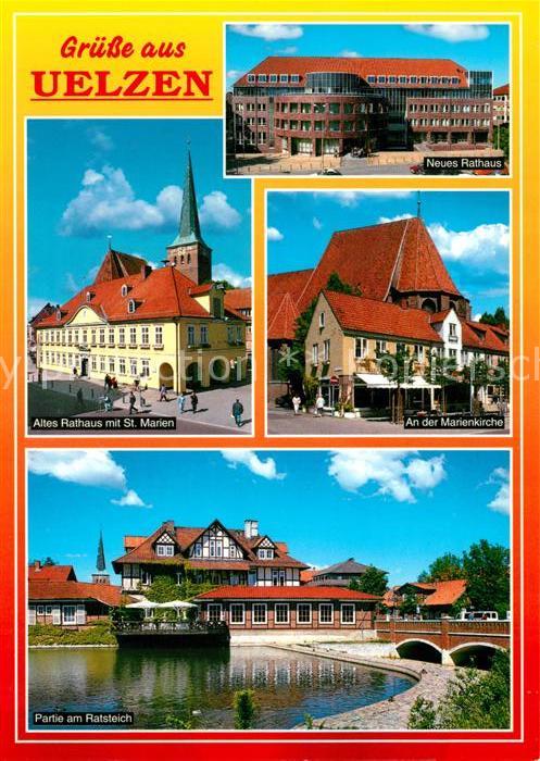 Uelzen Lueneburger Heide Rathaus Marienkirche Ratsteich
