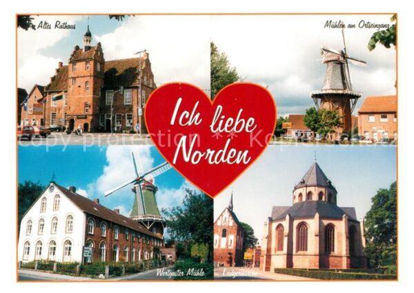 Norden Ostfriesland Rathaus Mühlen Kirche