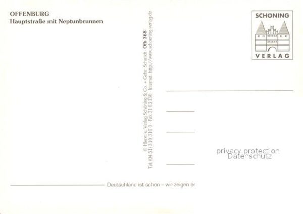 Offenburg Hauptstrasse mit Neptunbrunnen – Bild 2
