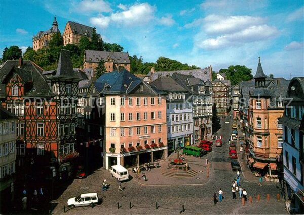 Marburg Lahn Marktplatz mit Schloß