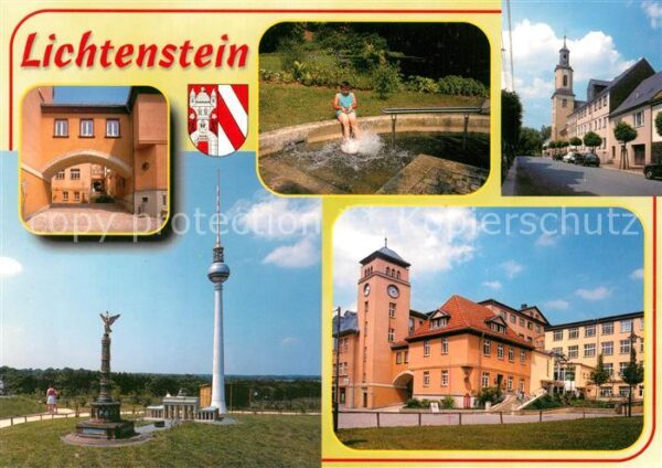 Lichtenstein Sachsen Portikus Wassertretbecken Stadtpark Pos