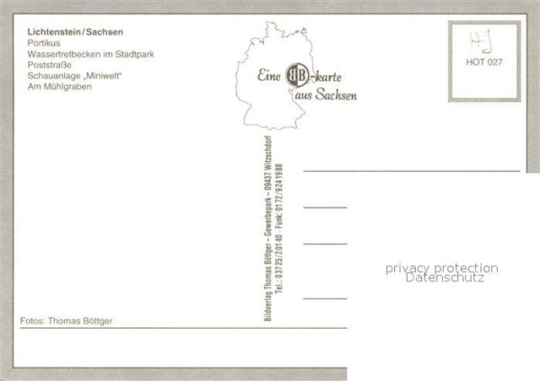 Lichtenstein Sachsen Portikus Wassertretbecken Stadtpark Pos – Bild 2