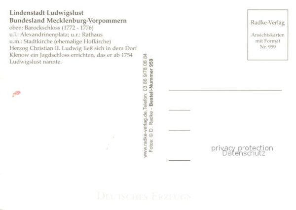 Ludwigslust Lindenstadt Barockschloss Alexandrinenp – Bild 2