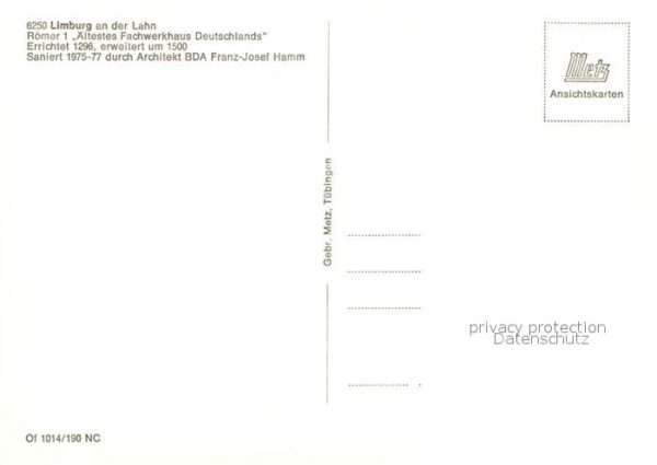 Limburg Lahn Fachwerk Römer ätestes Fachwerkhaus Deu – Bild 2