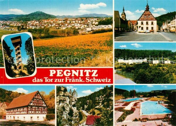 Pegnitz Panorama Aussichtsturm Rathaus Felsen S