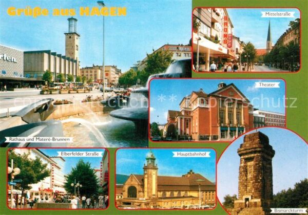 Hagen Westfalen Rathaus Matere Brunnen Mittelstrasse Th