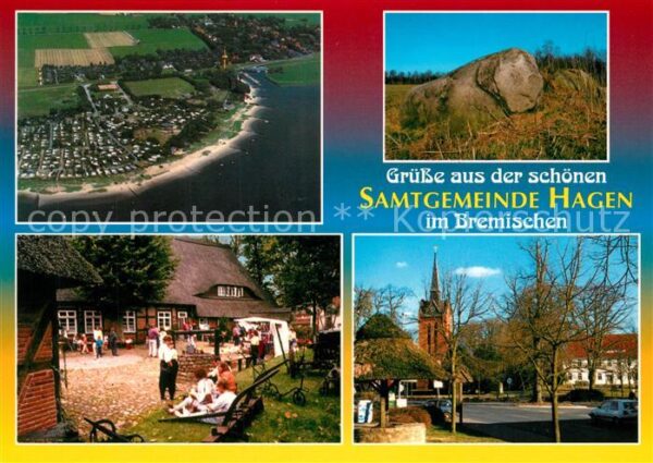 Hagen Bremischen Ferienort Sandstedt Weser Fliegeraufnah