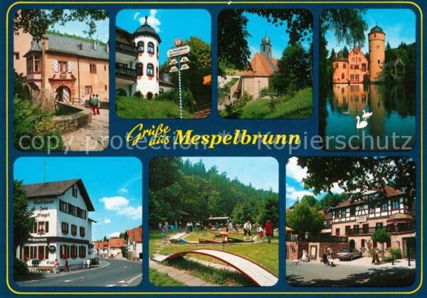 Mespelbrunn Gasthaus Minigolf Schloss Schwäne Kirch