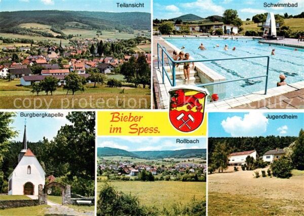 Bieber Spessart Panorama Freibad Burgbergkapelle Jugend
