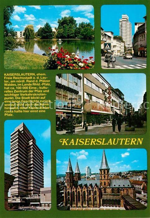 Kaiserslautern Stadtpark Schwanenteich Rathaus Hochhau