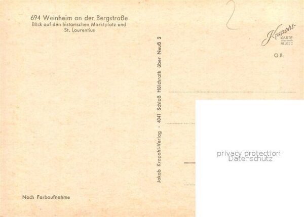Weinheim Bergstrasse Historischer Marktplatz St Laurentius K – Bild 2