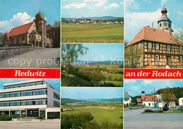 Redwitz Rodach Landschaftspanorama Kirche Strassenpart