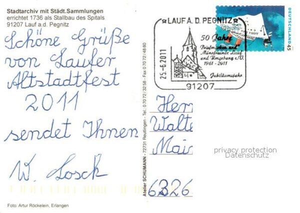 Lauf Pegnitz Stadtarchiv mit Städt Sammlungen 18. Jh – Bild 2