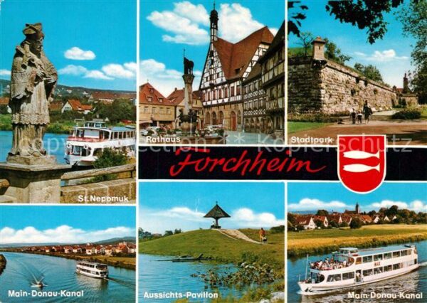 Forchheim Oberfranken St Nepomuk Statue Rathaus Stadtpark Sta