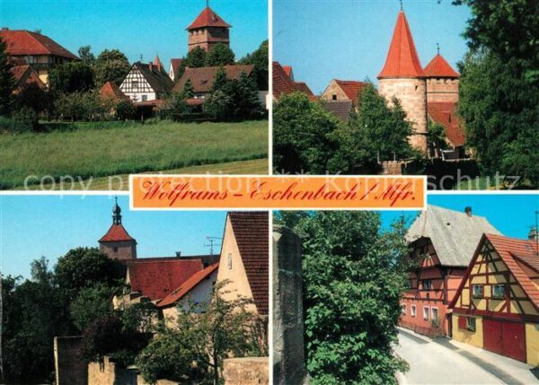 Wolframs-Eschenbach Ortsmotive Altstadt Kirche Türme Fachwe