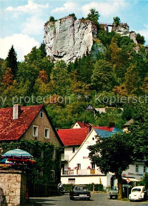 Streitberg Oberfranken Ortsmotiv mit Felsen Naturpark Fränkisc