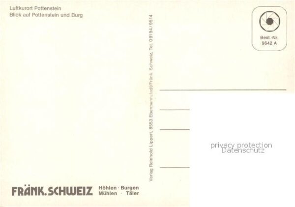 Pottenstein Oberfranken Ansicht mit Burg Naturpark Fränkische S – Bild 2