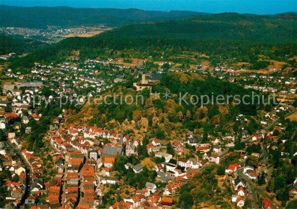Biedenkopf Zentrum mit Schloss Fliegeraufnahme