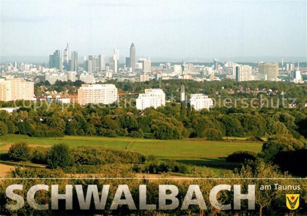 Schwalbach Taunus Stadtpanorama Blick zur Skyline Frankfu