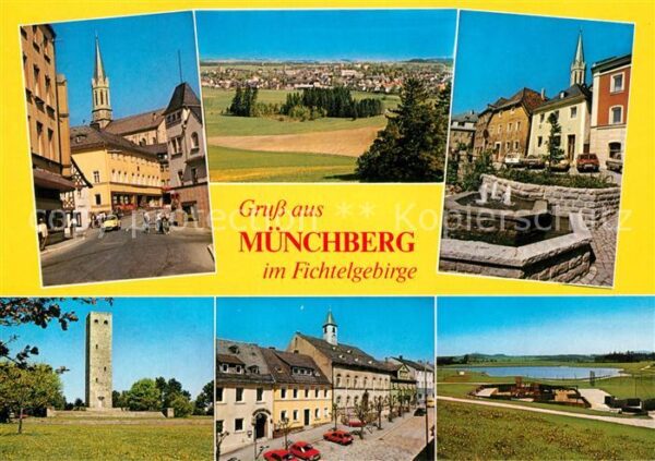 Muenchberg Oberfranken Teilansichten Innenstadt Turm See Lands