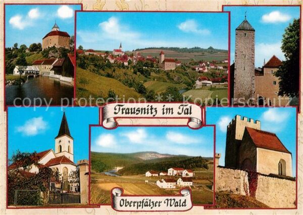Trausnitz Ortsansichten Kirche Burg Sachsenturm L