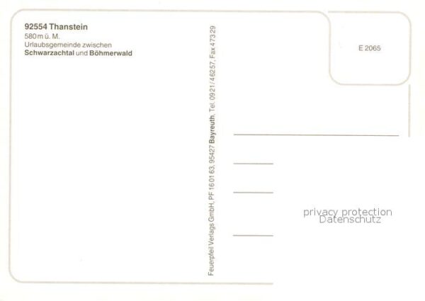Thanstein Urlaubsort Oberpfälzer Wald Landschafts – Bild 2